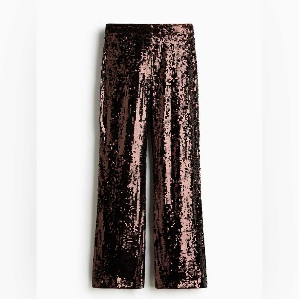 H&M Sparkling Brown Sequin Trousers